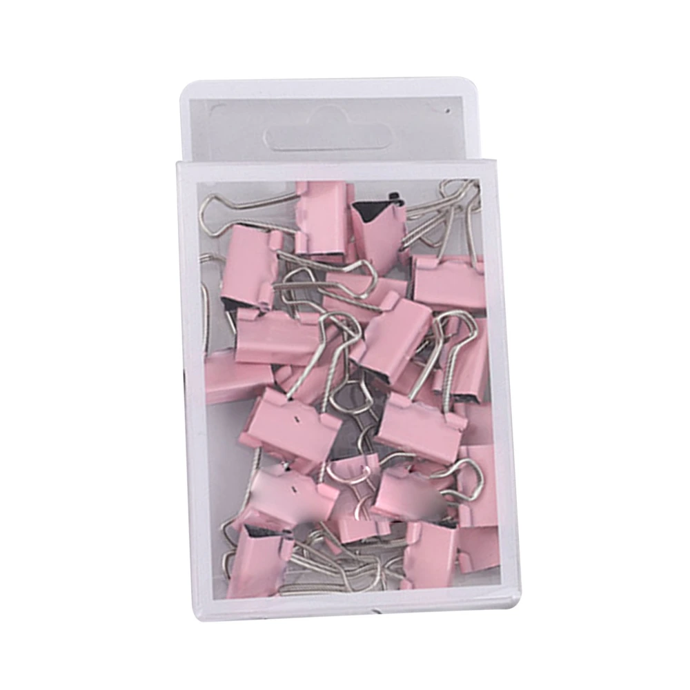 25pcs Binder Clips Prevents Deformation Multifunction Metal Paper Clamps Office Clips for School Sakura Roseate Binder Clips