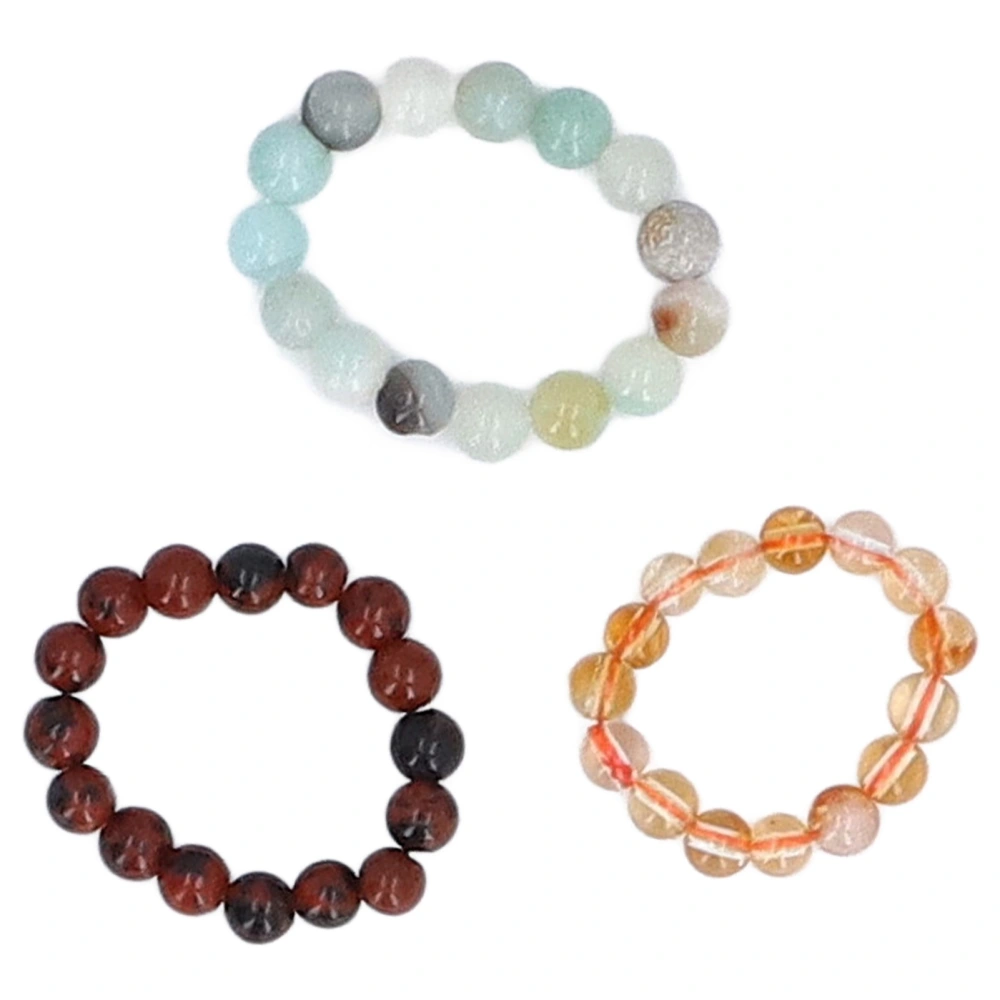 3Pcs Crystal Beaded Rings 0.16in Diameter Waterproof Anxiety Relief Elastic Beaded Fidget Rings for Decoration Meditation Type 2