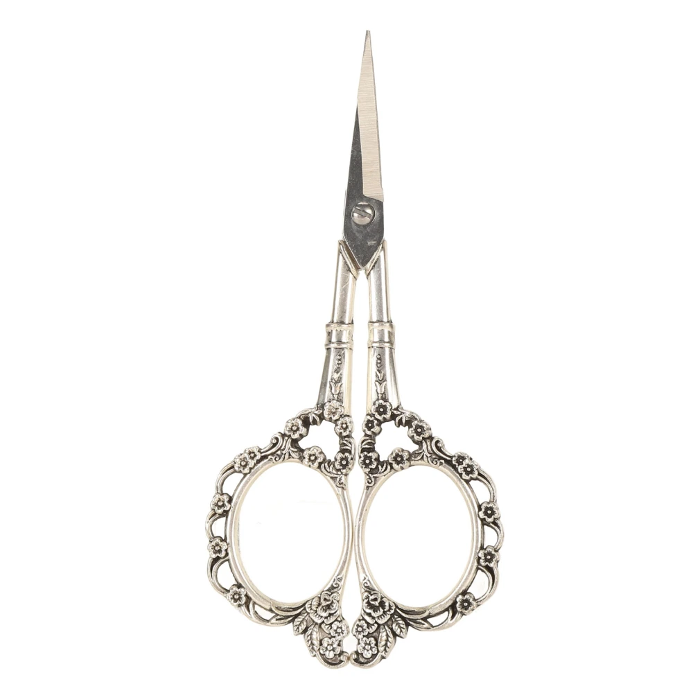 Vintage European Scissors Stainless Steel for Cross Stitch Cut Embroidery Sewing Handcraft Craft Art Work DIY Tool Silver