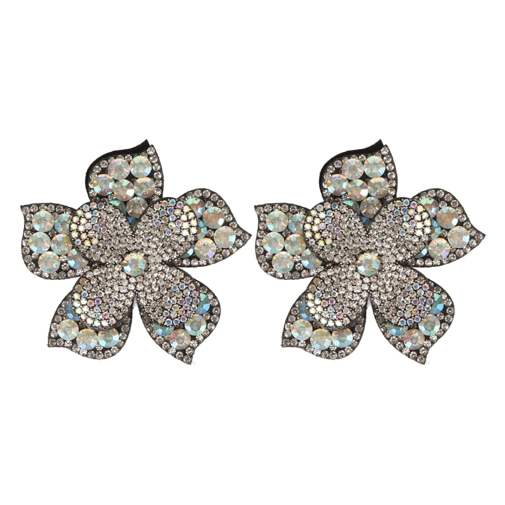 2pcs Rhinestone Shoes Buckle Fashion Sparkling Flower Shape Decorative Removable Crystal Shoe Decoration for Shoes Accessories