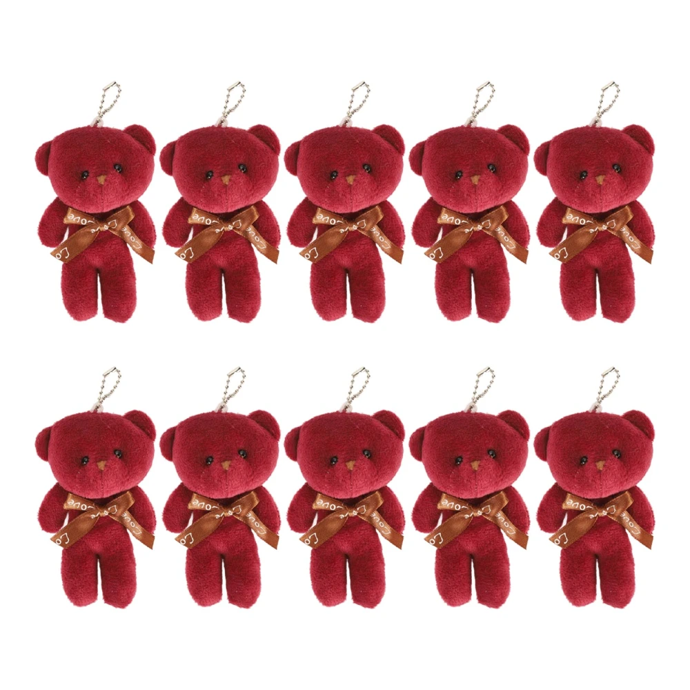 10pcs Bear Keychain Adorable Teddy Keychain Soft Plush Stuffed Animals Backpack Keychain Pendant for Christams Birthday