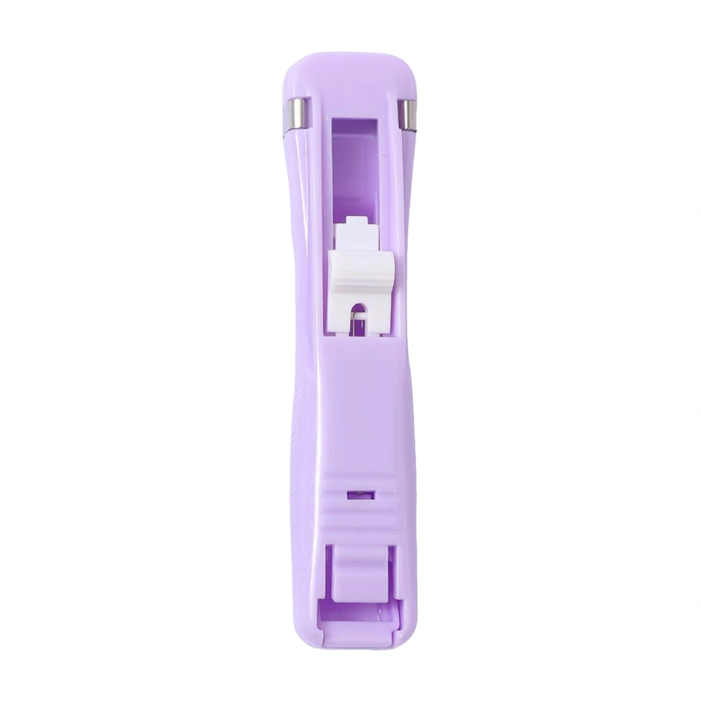 Paper Clam Clip Dispenser Plastic Metal Clamp Stapler Handheld Strong Clamping Clip Dispenser for Document Notes Violet