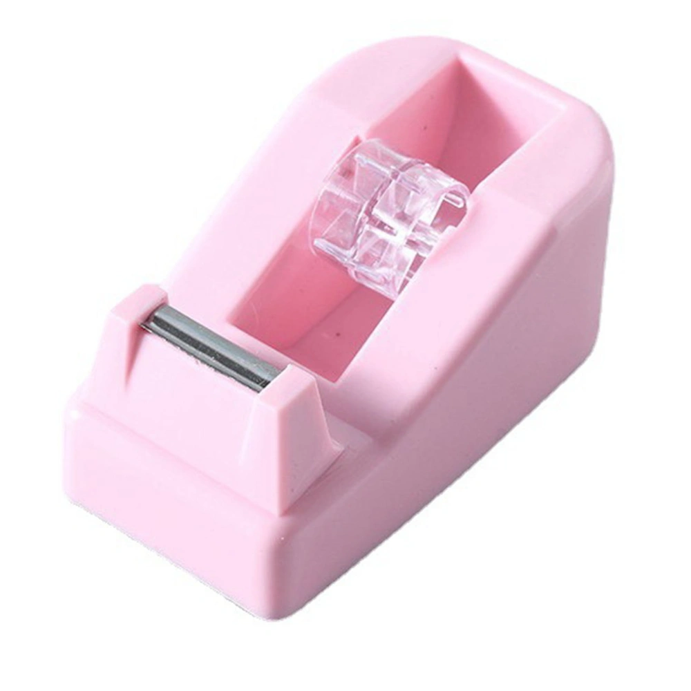 Desktop Tape Dispenser 0.79in Shaft Diameter Easy Operation Sturdy Plastic Gift Wrapping Tape Cutter for Family Office Roseate