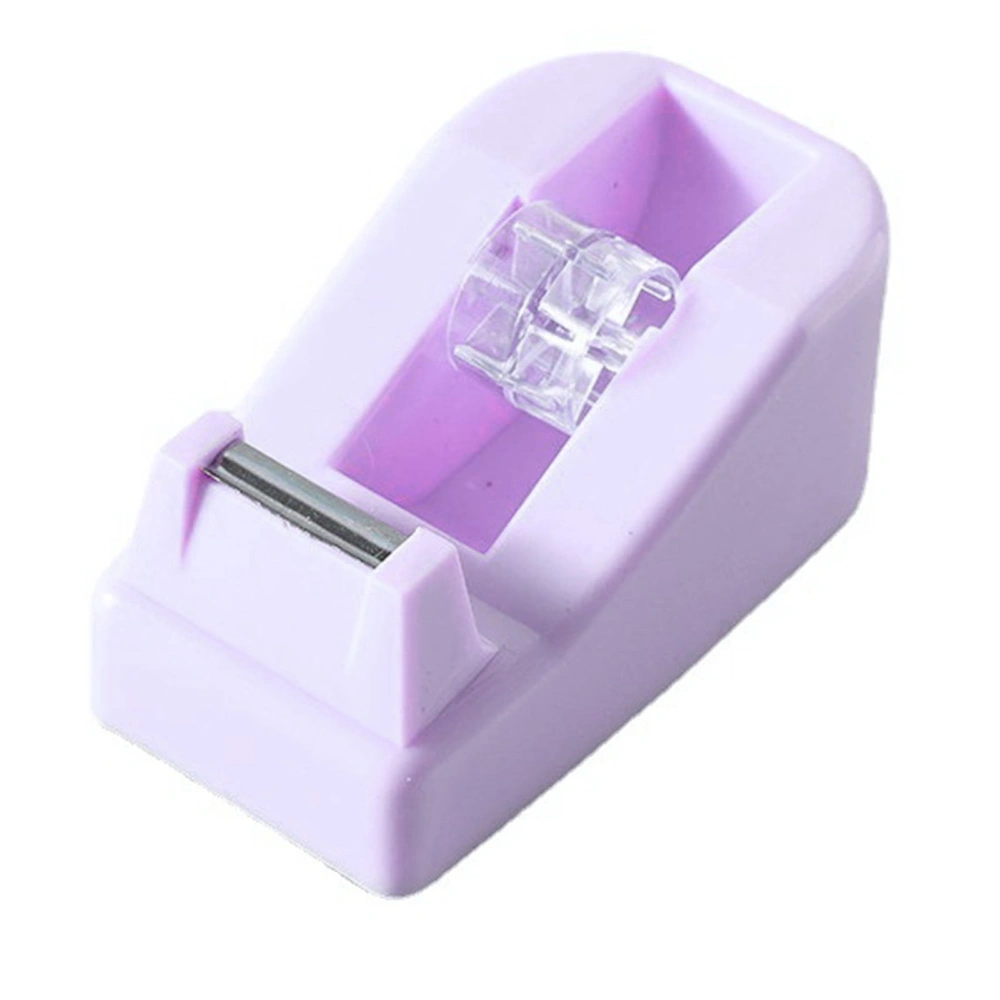 Desktop Tape Dispenser 0.79in Shaft Diameter Easy Operation Sturdy Plastic Gift Wrapping Tape Cutter for Family Office Purple