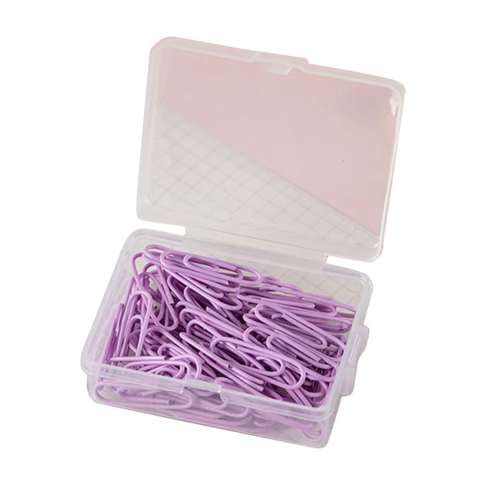 50pcs Paper Clips Small Cute Paper Clips Portable Office School Paper Clips for Scrapbook Decoration Violet