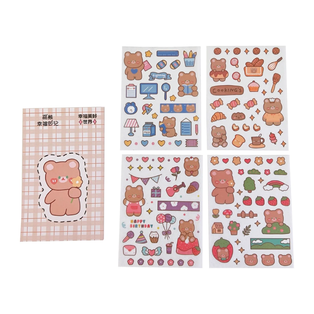 4 Sheet DIY Sticker Cartoon Pattern Cute Decorative Stickers for Laptop Photo Frame Notebook