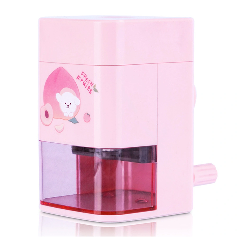 Pencil Sharpener Hand Crank Pencil Sharpener Automatic Safety Children Pencil Sharpener for Classroom Dormitory Roseate