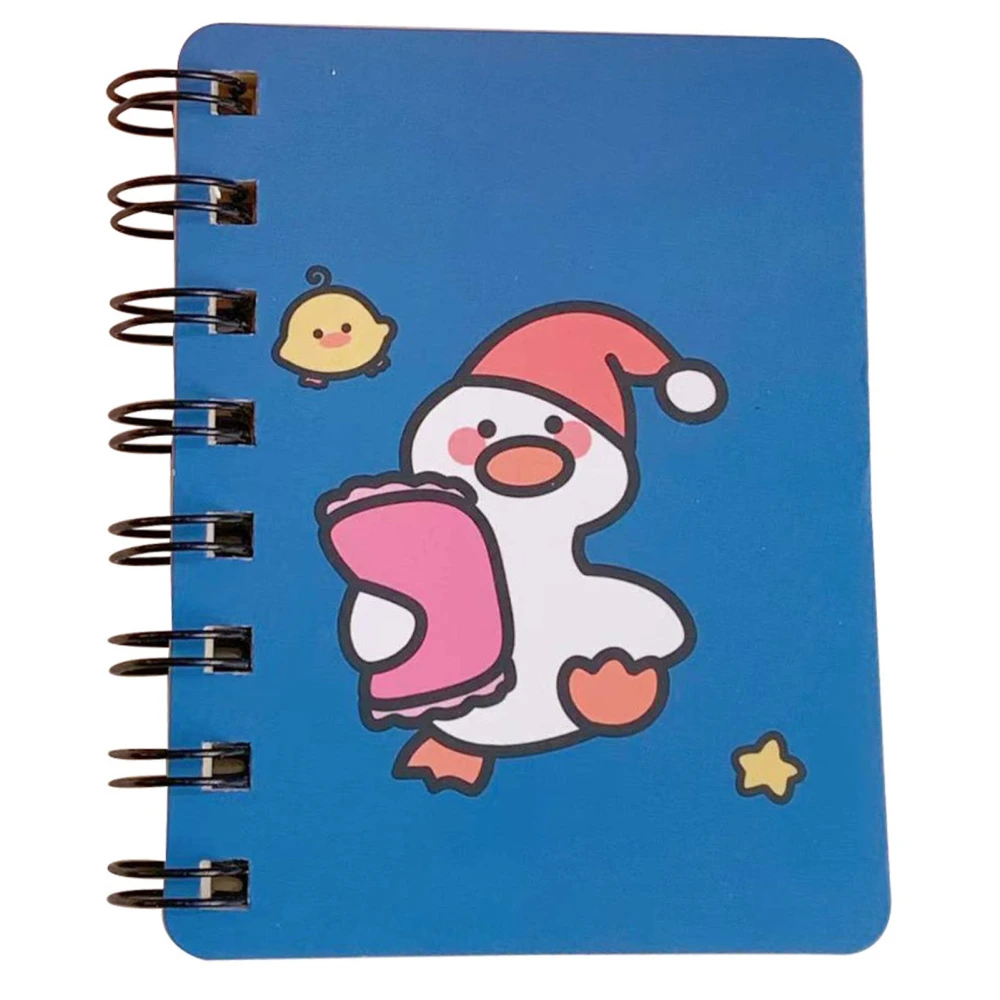 Mini Spiral Notebook Cute Duck Pattern Portable Pocket Notebook Work Daily Planner for Students Office