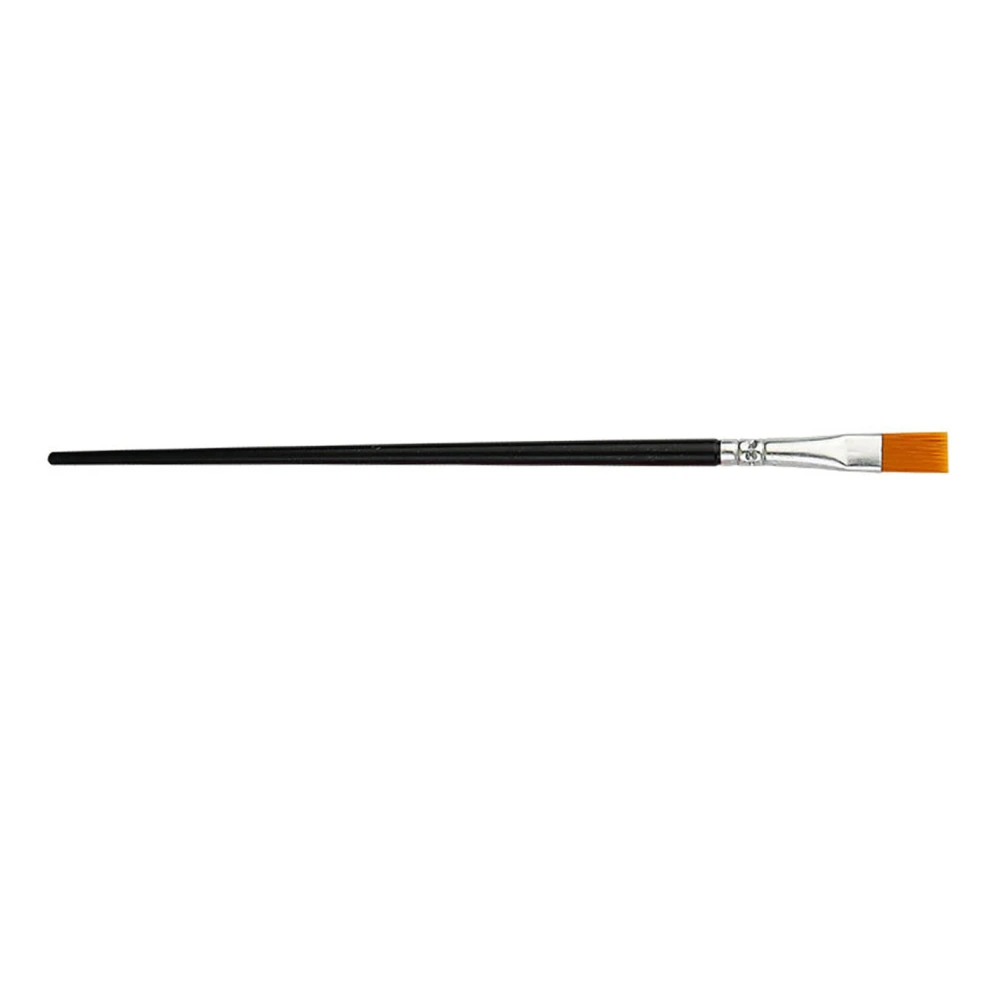 Acrylic Paint Brush Flat Tip Nylon Bristles Smoothing Handle Metal Ferrule Artist Paint Brush for Art Craft Black and Flat Tip