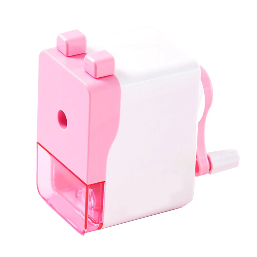 Hand Crank Pencil Sharpener Cute Cartoon Shape Effort Saving Manual Sketch Pencil Sharpener for Students Office Family Red