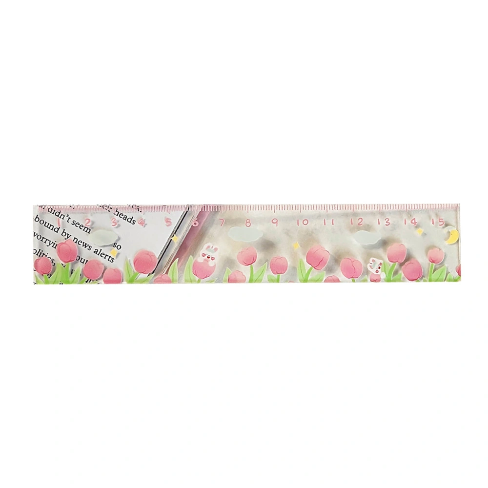 Measurement Ruler Multipurpose High Accuracy Cute Cartoon Plastic Scale Ruler for Students School Office 15cm