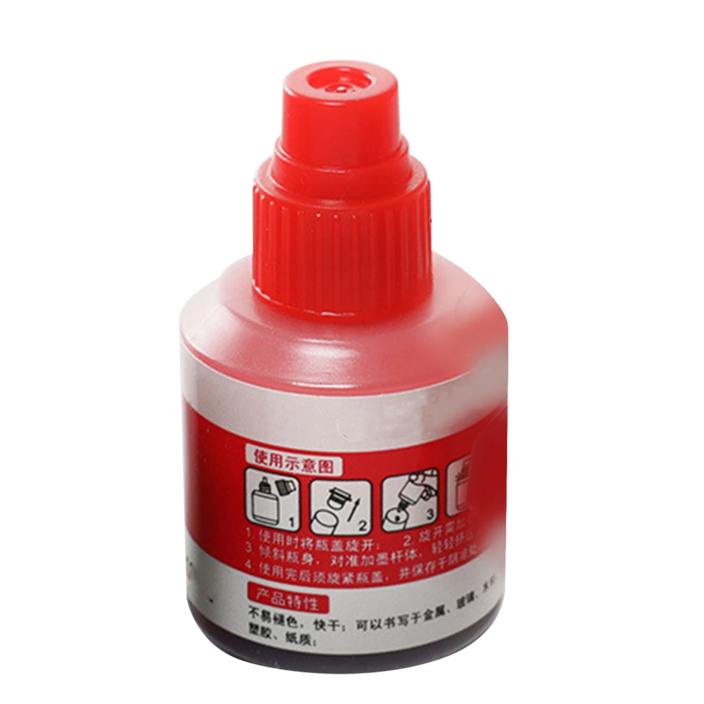 Marker Ink Waterproof Fade Resistant Quick Refilling Oil Marker Refill Ink with Drop Dispensing System 12ml Red