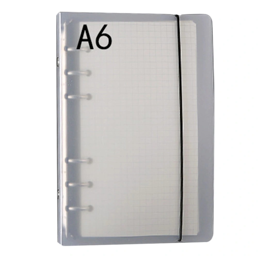 Clear Binder PP Frosted Surface 6 Holes Portable Notebook Binder for School Office Meeting A6