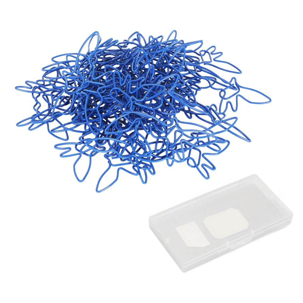 100pcs Blue Birds Paper Clips Creatively Cute Plated Metal Bookmark Paper Clips for School Office Library