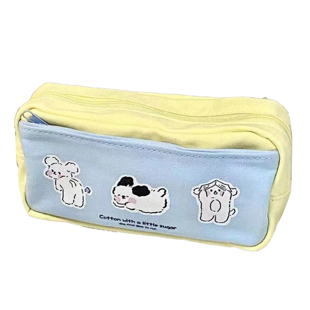 Large Pencil Case Multipurpose Cute High Capacity Multi Compartments Portable Canvas Pencil Pouch for School Home