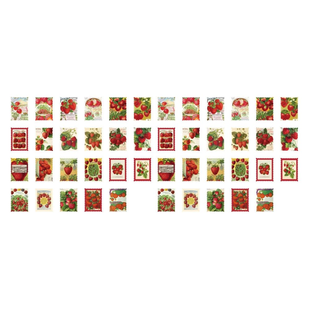 46 Pieces Vintage Strawberry Orchard Decorative Stickers Scrapbooking Sticker Label Diary Sealing Sticker