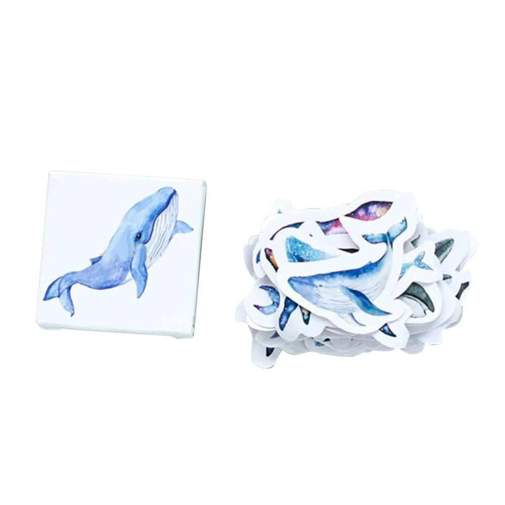 45 Pieces Scrapbooking Stickers Whale Ocean Animal Adhesive Sticker for DIY Scrapbook Photo Album