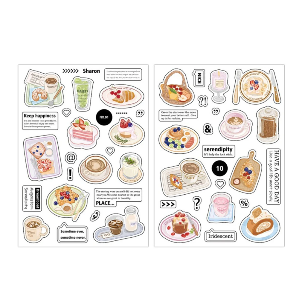 2PCS Scrapbook Food Sticker Multipurpose Exquisite Unique Scrapbook Sticker Decoration for DIY Craft