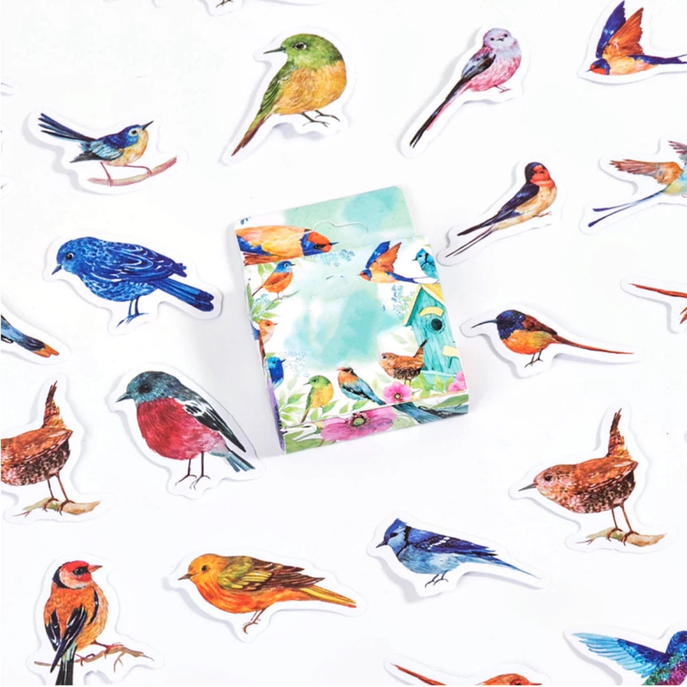 Bird Scrapbook Stickers Decorative Animal Scrapbooking Stickers for Journaling DIY Album 46pcs