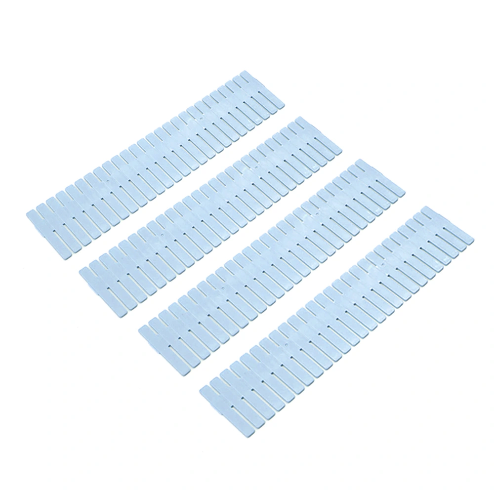 4pcs Plastic Grid Drawer Dividers DIY Cutting Adjustable Drawer Organizer for Socks Underwear Stationary Storage Blue Lengthen 4pcs