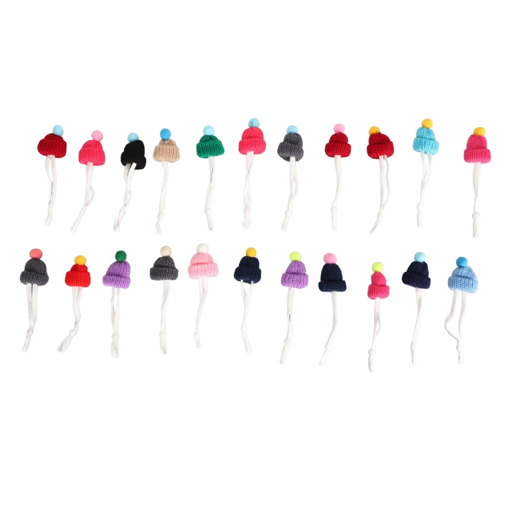 22Pcs Mini Knitting Hats Christmas Mini Knitting Doll Hats Mini Wool Hat for Christmas Ornaments DIY Art and Craft