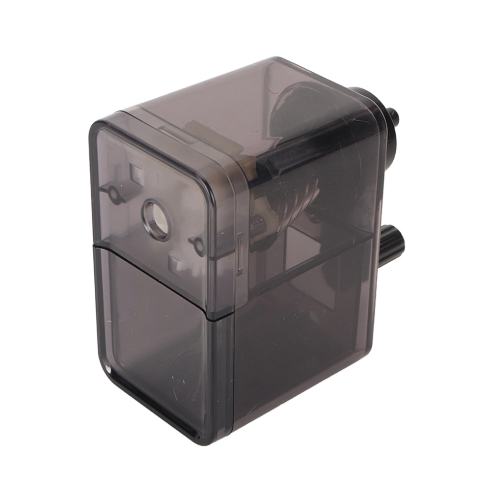 Sketch Pencil Sharpener Adjustable Thickness Efficient Safety Hand Crank Pencil Sharpener for Sketching Pencil Charcoal Pencil Transparent Black