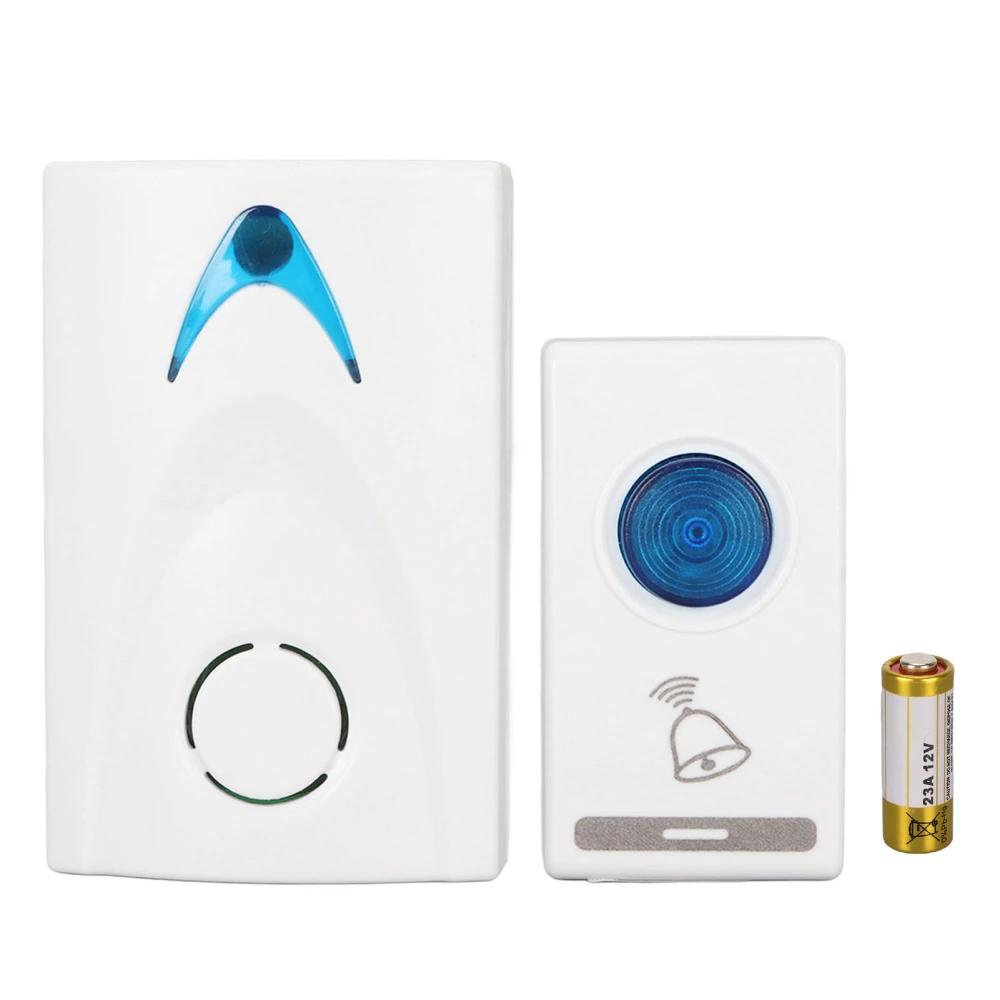 Wireless Doorbell Remote Control 36 Ringtone Battery Powered Waterproof Door Bell Kit with LED Indicator for Apartment