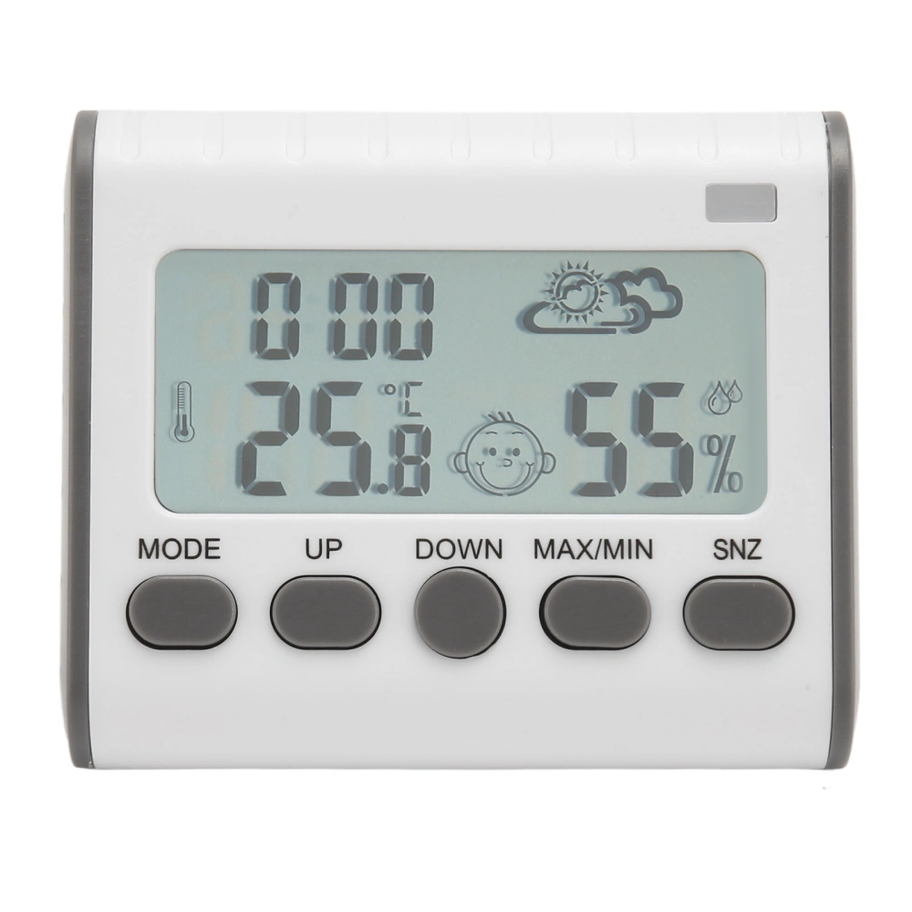 Thermometer Hygrometer Clock Digital Temperature Humidity Clock for Bedroom Dormitory Office