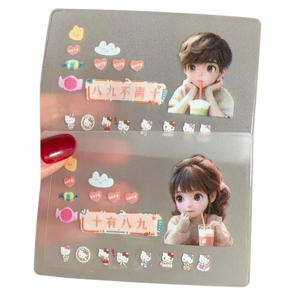 ID Card Protective Cover Head Covering Transparent Prevent Magnetic Cute PVC ID Card Holder Fashionable Couple Model