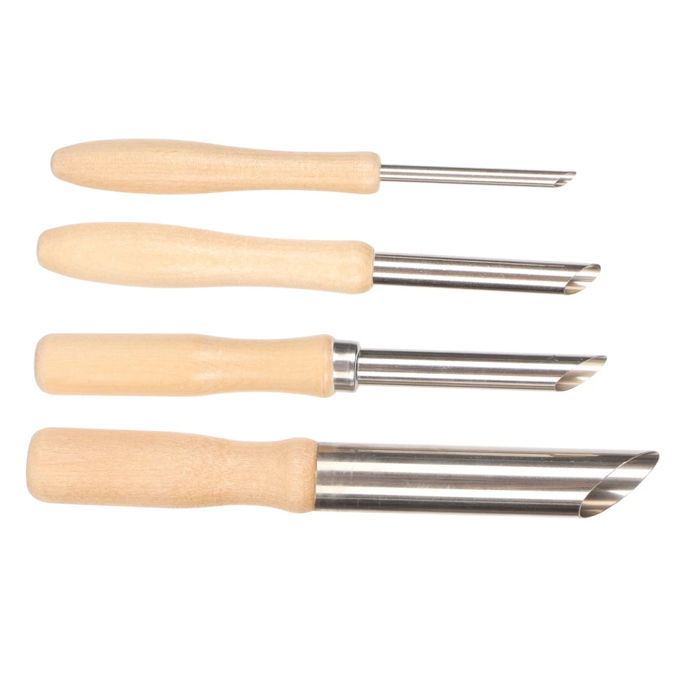 4pcs Clay Hole Cutters Rustproof Stainless Steel Clay Carving Tools Portable Pottery Sculpting Tools for Household