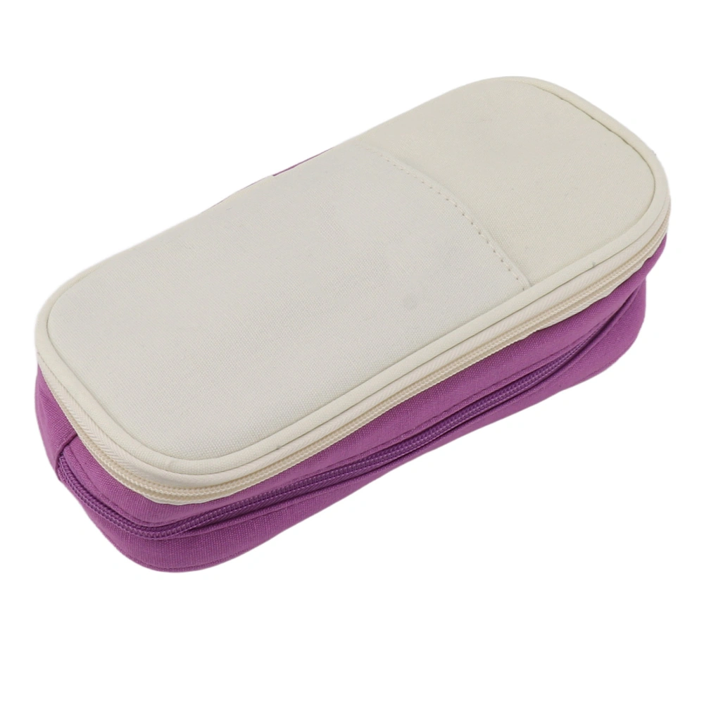 Pencil Case Large Capacity Fashionable Multifunctional Portable Pencil Bag Storage Pouch Purple