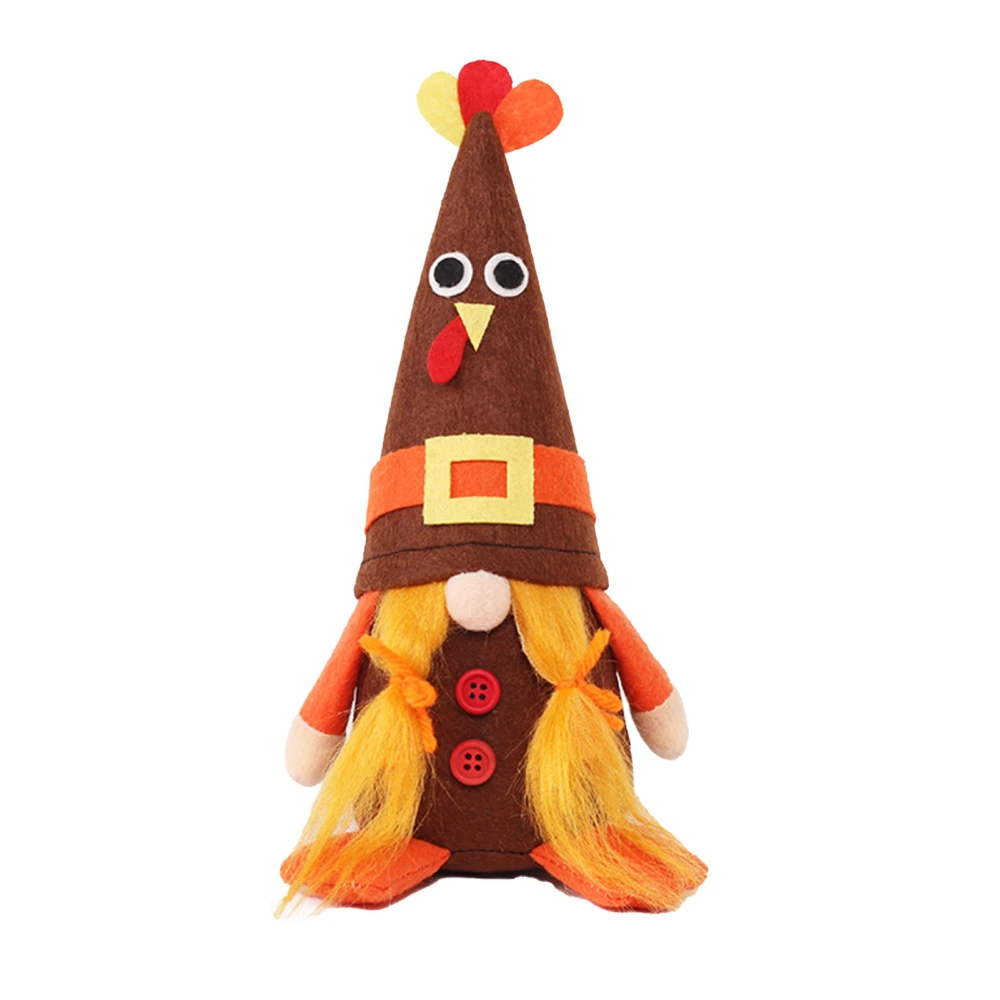 Gnome Doll Decor Cute Handcrafted Faceless Gnome Ornament for Halloween Thanksgiving Party B 20x10cm / 7.9x3.9in