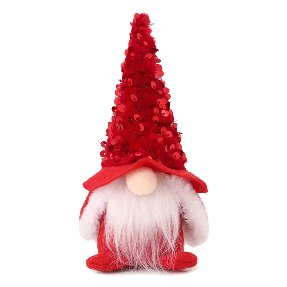 Faceless Gnome Doll Decor Good Luck Cheerfulness Fashionable Christmas Ornaments Dolls for Windowsill Bookshelf Red 18x8cm/7.1x3.15in