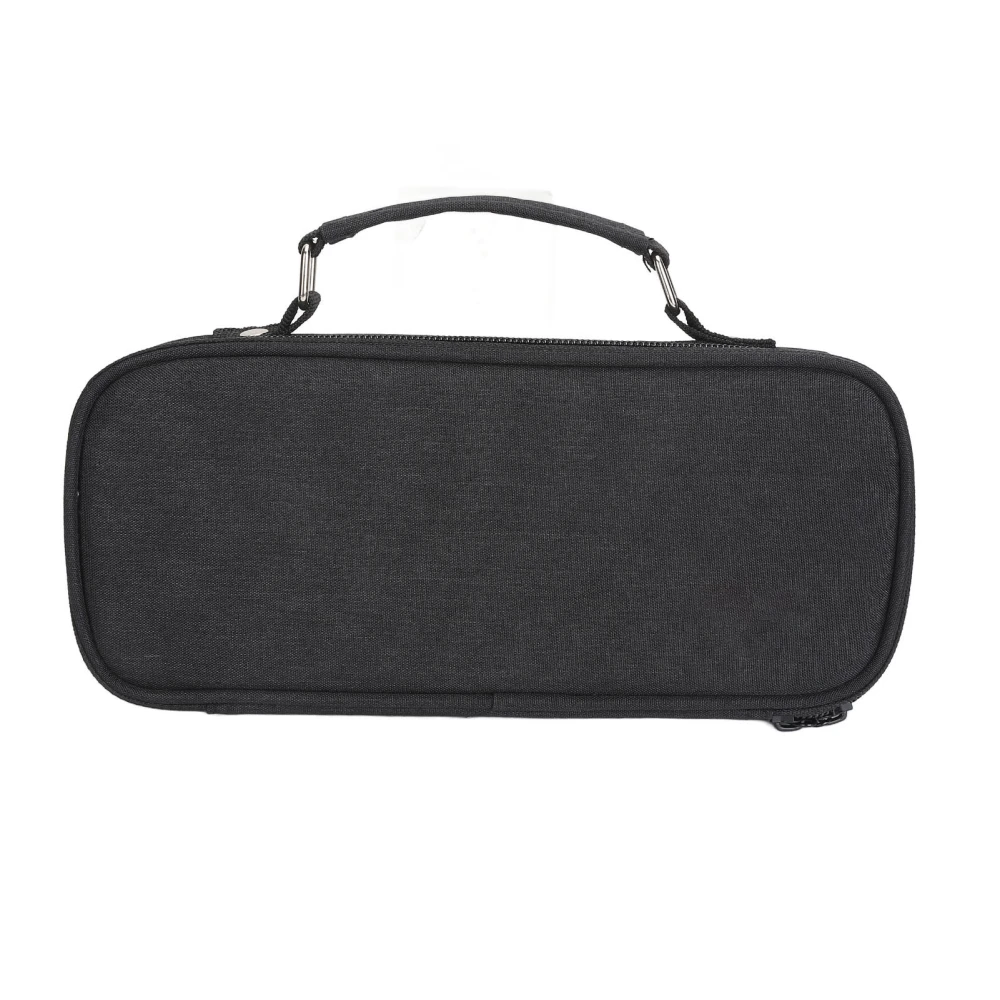 Large Pencil Case Handle Design Large Capacity Double Tier Durable Canvas Pencil Bag for Office School Travel Black