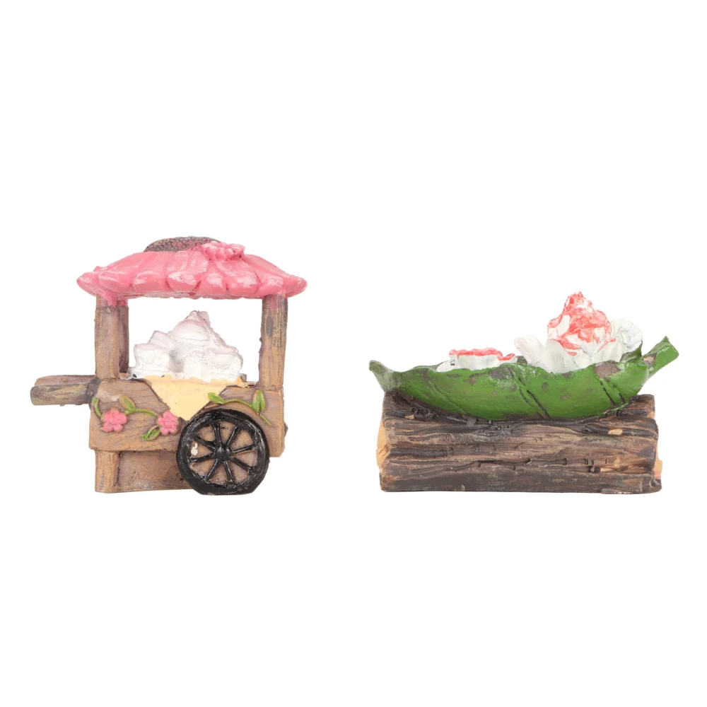 Fairy Garden Coffee Cart Waterproof Resin Hand Painted Detailed Texture Fairy Garden Accessories for House Decoration