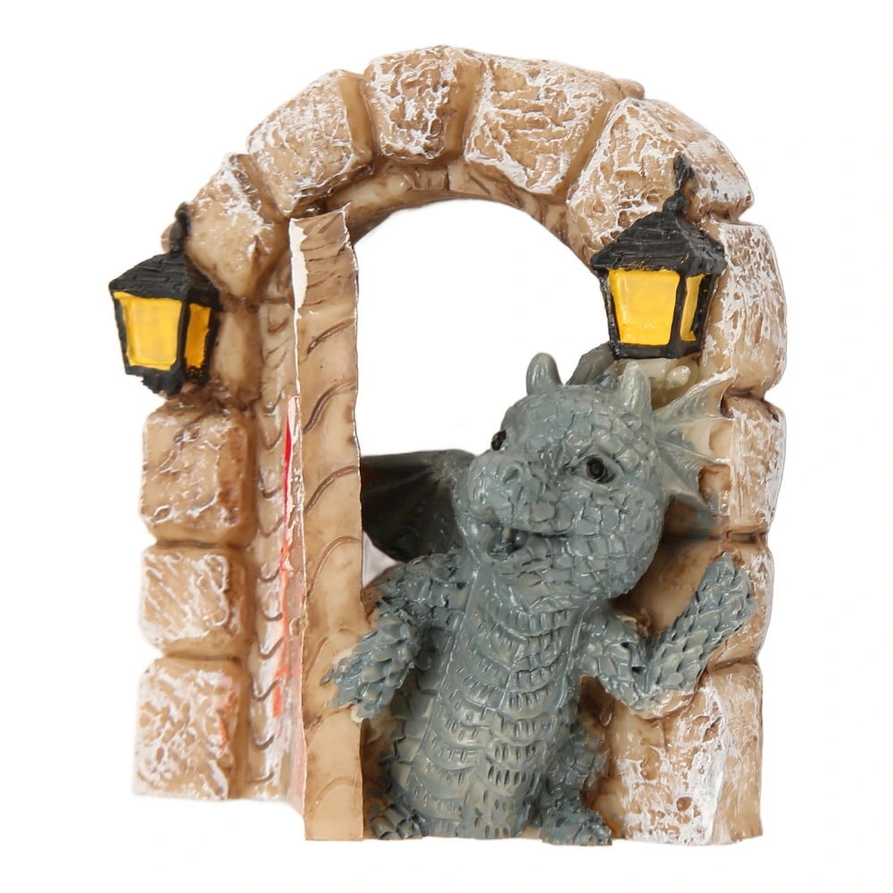 Courtyard Dragon Sculpture Weatherproof Resin Rich Details Odourless Dragon Garden Statue for Outdoor Office Family Open Door(3.7x3.4x1.9in)