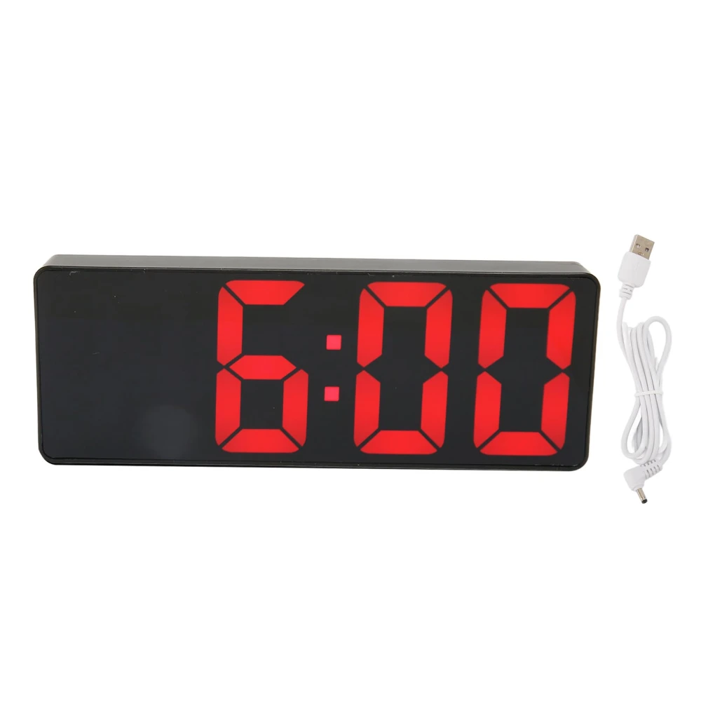 Digital Alarm Clock Electronic Desktop Clock with Temperature Display Voice Control Rectangle LED Clock for Home Bedroom