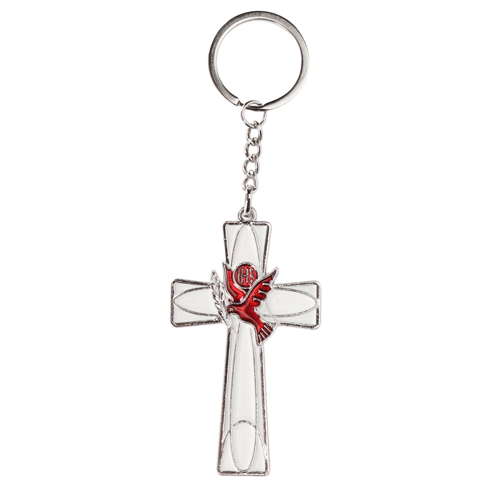 Peace Dove Crucifix Keychain Purity Faith Prevent Deformation Alloy Prayer Christian Keychain for Backpack Wallet Car