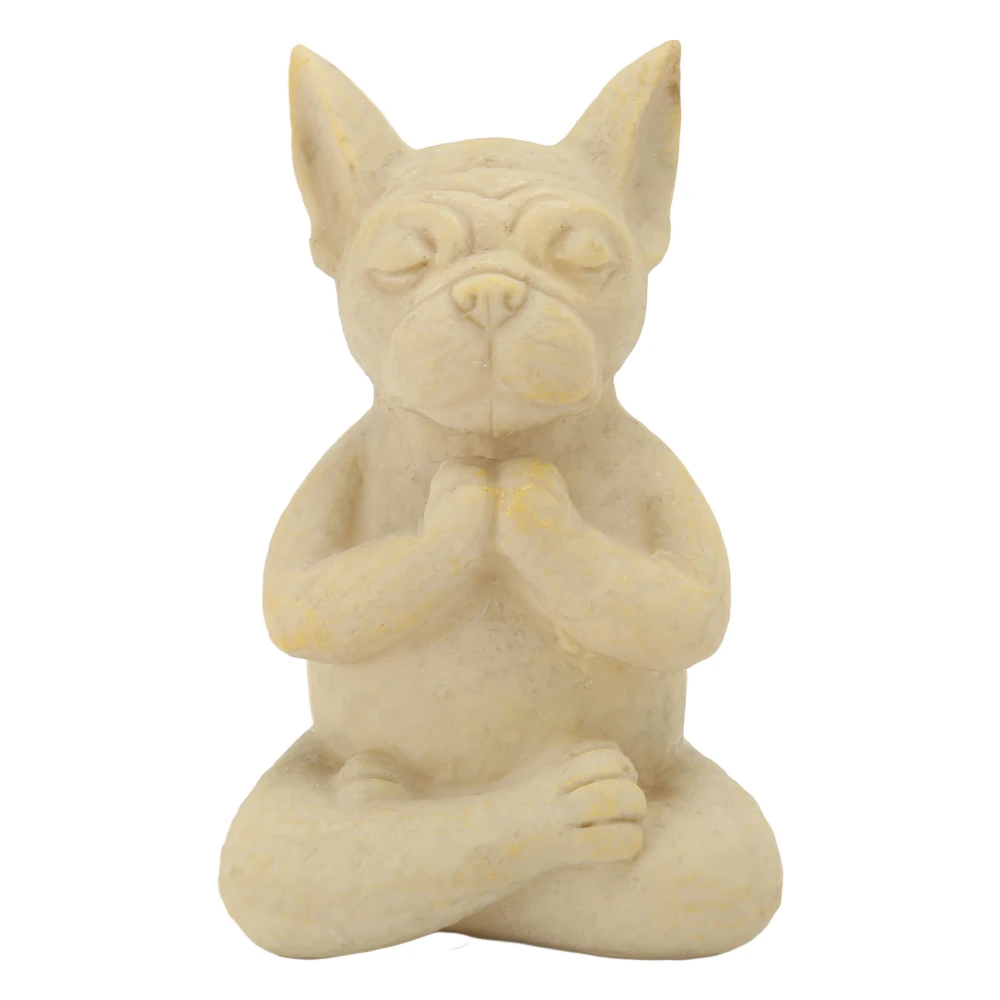 Meditation Dog Statue Waterproof Resin Sturdy 3.7in Wide 5.9in High Dog Garden Statue for Decoration Yard House