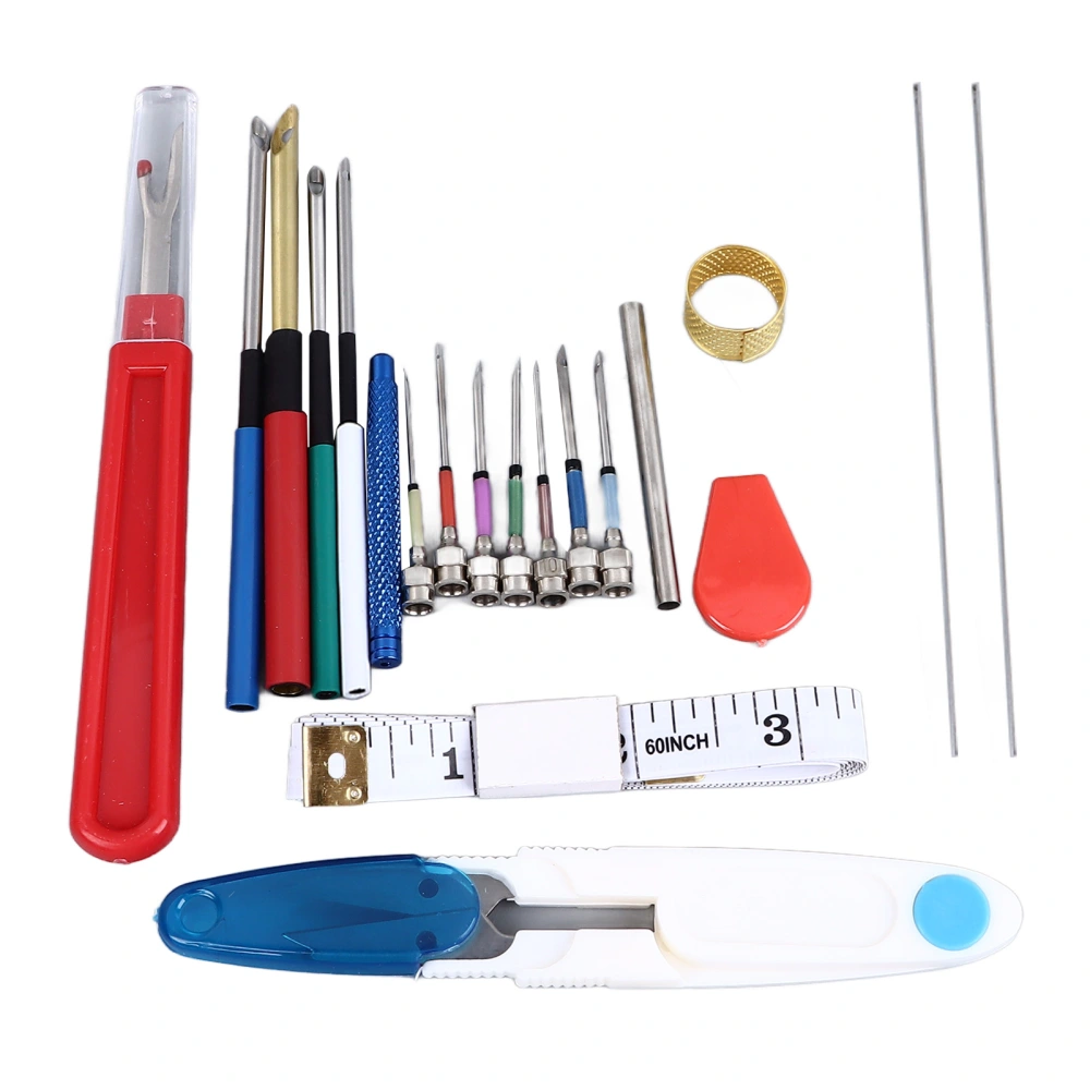 20 Pieces Punch Needle Kit Needle Threaders Embroidery Poking Cross Stitch Tools Punch Needle Embroidery Kits for Beginner