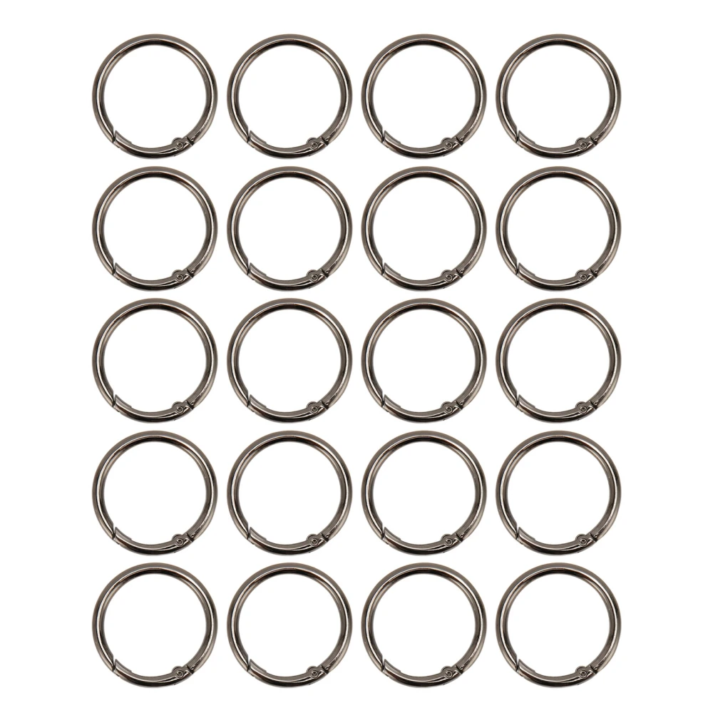 20Pcs Spring O Rings 1.54in Diameter 0.16in Thick Strong Copper Compact Spring Buckles for Keychain Necklace Jewelry DIY Silver Color