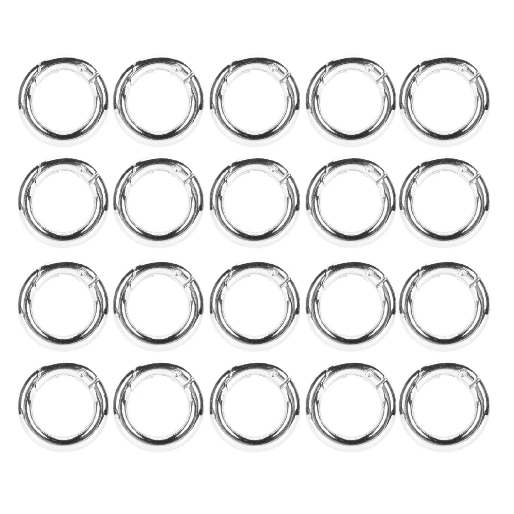 20pcs Spring Ring Clasps Innovative DIY Hand Crafted Copper Spring Clasps for Necklaces Bracelets Ankle Chain Earrings Silver