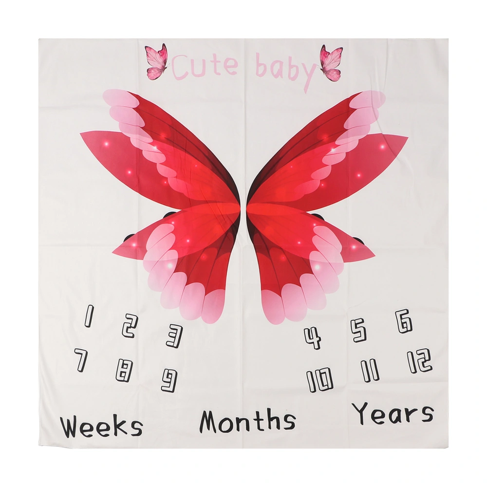 Baby Monthly Milestone Blanket Soft Polyester Bright Colors Baby Photo Prop Blanket for Newborn Girls Boys