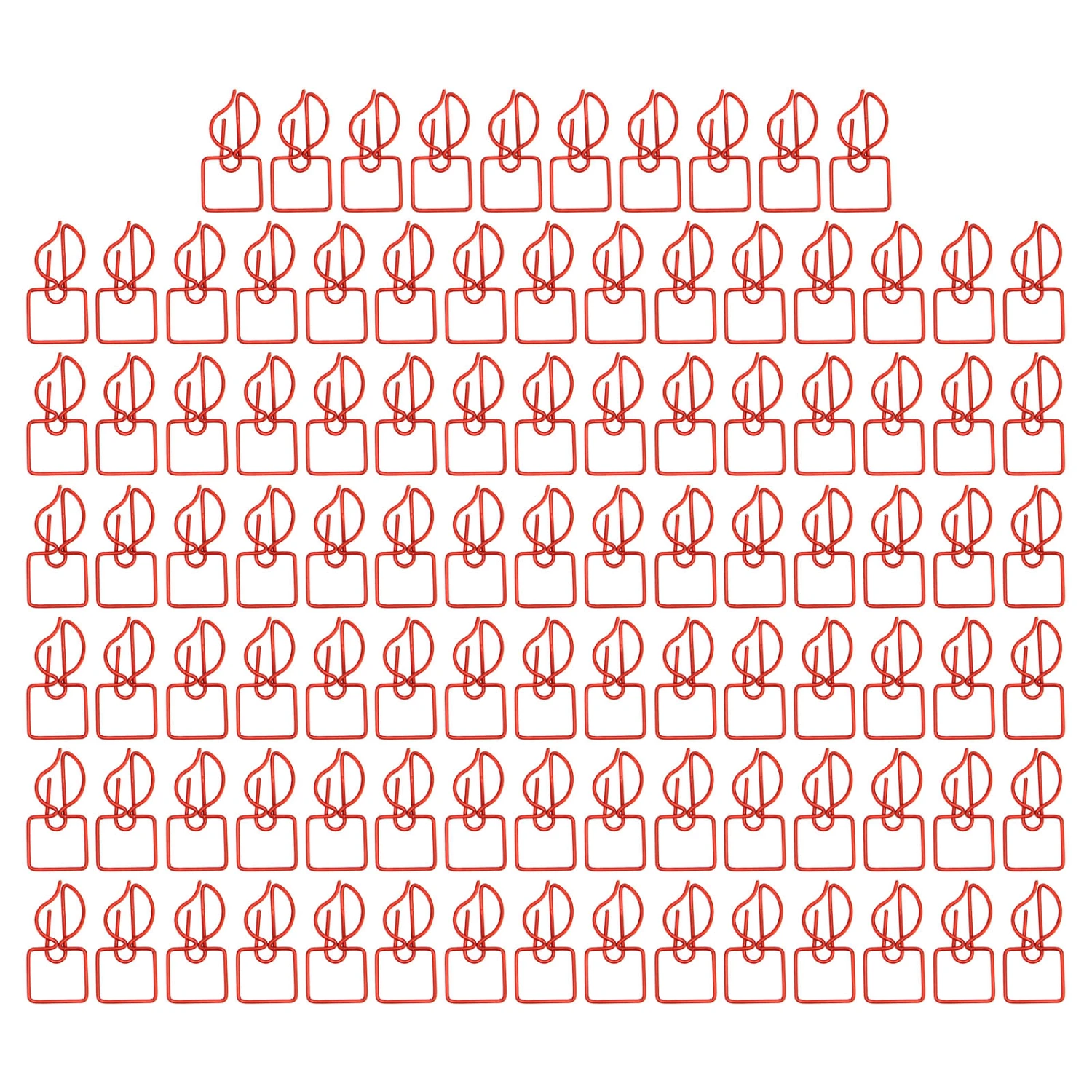 100pcs Paper Clips Prevent Slip Cute Candle Shaped Decorative Metal Bookmark Paperclips for Paper Document Red