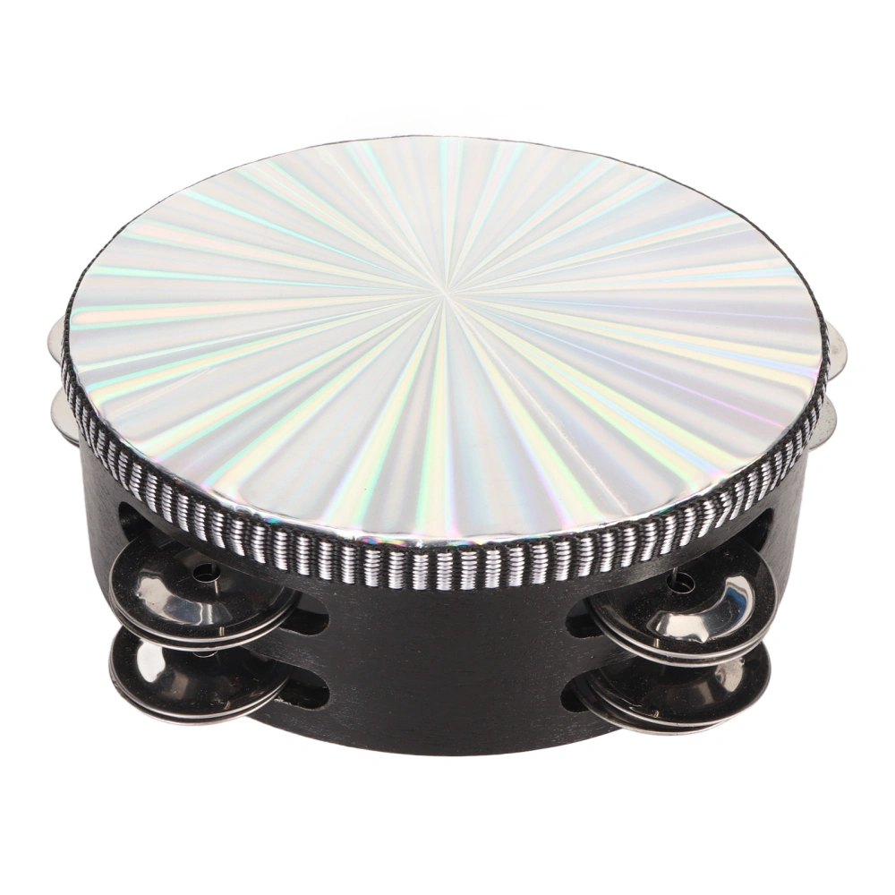 6 Inch Tambourines Double Row Melodious Polished Reflective Drum Hand Held Drum for KTV Concerts Parties