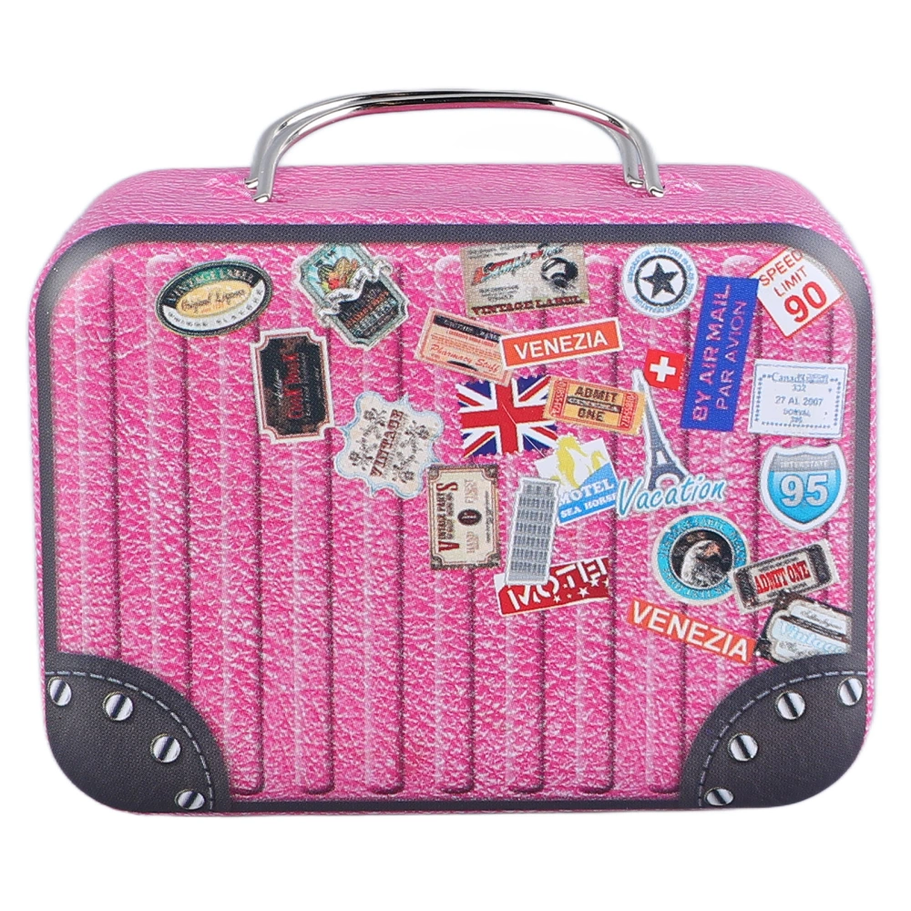 Suitcase Music Box Lovely Luggage Music Box Metal Music Box for Birthday Valentine's Day Christmas Pink Luggage Type 3