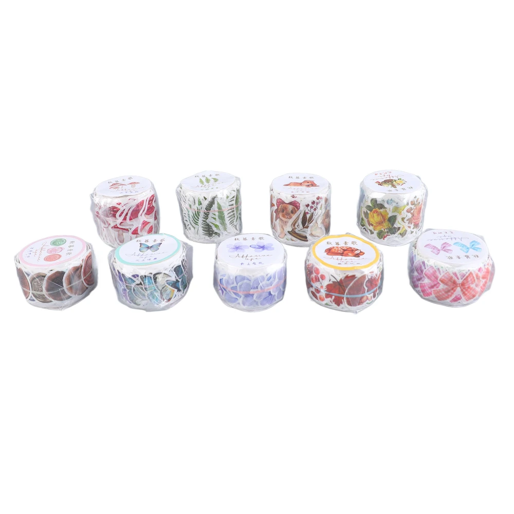 9 Rolls Floral Paper Tape Set DIY Retro Beautiful Patterns Decorative Masking Tape for Crafts Lover Journals Note Pads