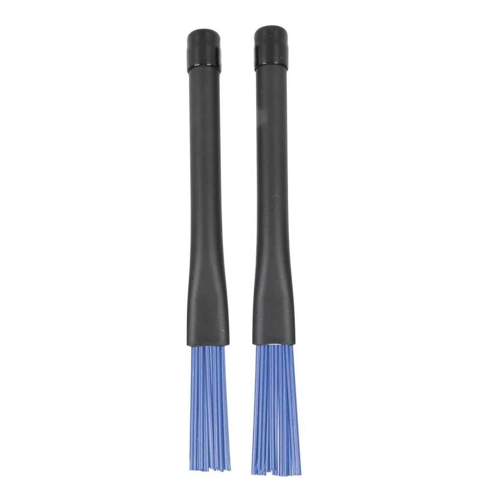 2pcs Retractable Drum Brushes Professional Nylon Drum Brushes Set with Rubber Handles for Rock Band Country Music Folk Drummers Blue