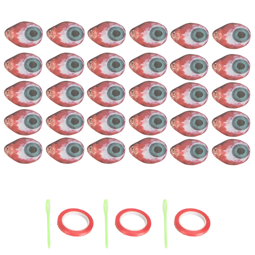 30Pcs Bloody Eyeball Banner Scary Lifelike Bright Colors Halloween Bloody Banner with Coil Needles for Decoration Party