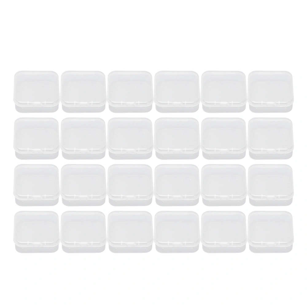 24pcs Mini Clear Jewelry Box Transparent Portable Small Plastic Storage Container with Lid for Beads Earrings